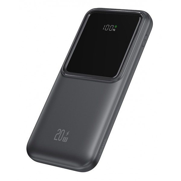 USAMS power bank US-CD193 με καλώδια, 5x έξοδοι, 10000mAh, 20W, μαύρο