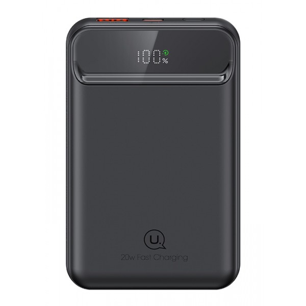 USAMS power bank US-CD214, 2x έξοδοι, wireless, 10000mAh, 20W, μαύρο