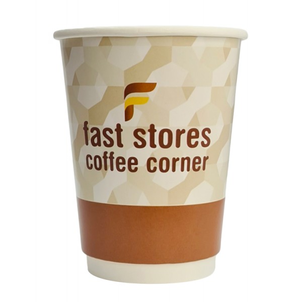 FAST STORES COFFEE CORNER χάρτινα ποτήρια καφέ, 8oz, χωρίς καπάκι, 20τμχ