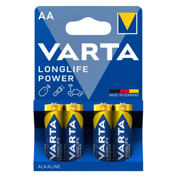 VARTA αλκαλικές μπαταρίες Longlife Power, AA/LR6, 1.5V, 4τμχ