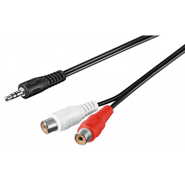 GOOBAY καλώδιο 3.5mm αρσενικό σε 2x θηλυκό RCA 50116, 1.5m, μαύρο