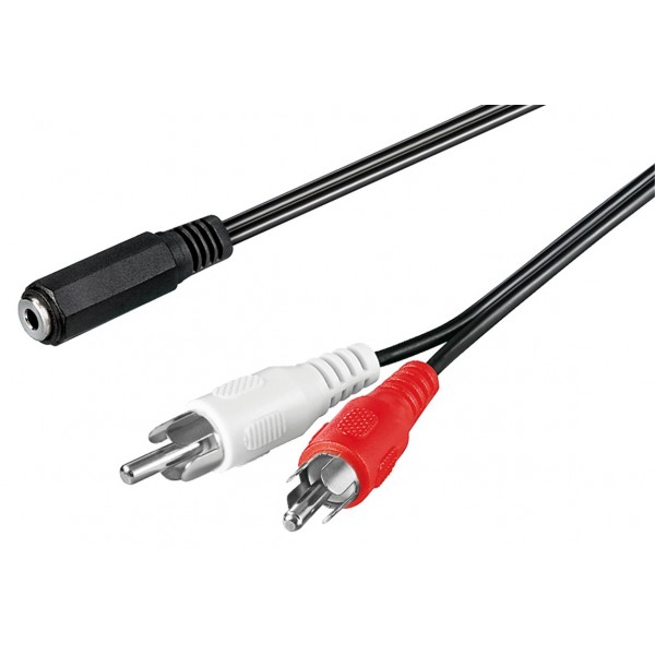 GOOBAY καλώδιο 3.5mm θηλυκό σε 2x RCA αρσενικό 50442, 1.4m, μαύρο