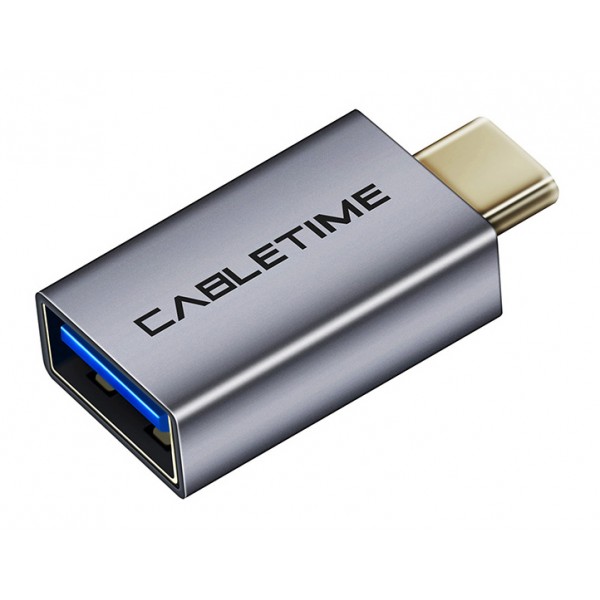 CABLETIME αντάπτορας USB-C σε USB CT-CMAFOTG, 5Gbps, γκρι