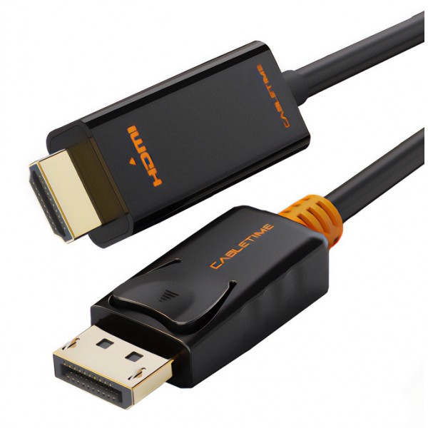 CABLETIME καλώδιο DisplayPort σε HDMI CT-AV585, 1080p/60Hz, 1.8m, μαύρο