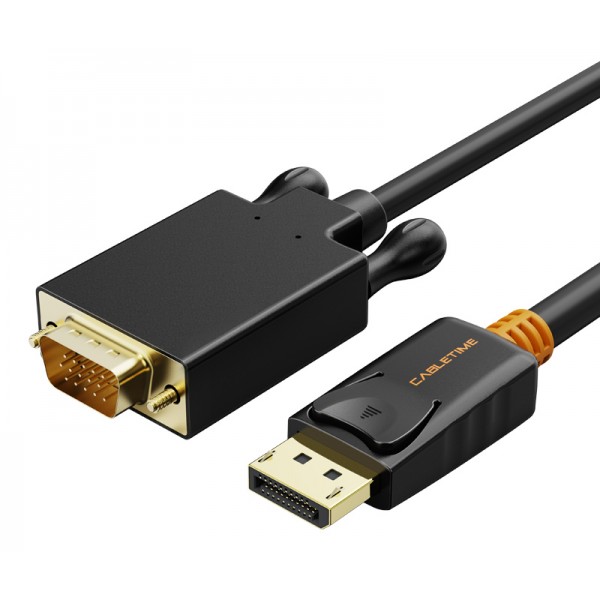 CABLETIME καλώδιο DisplayPort σε VGA CT-04G, 1080p, 3m, μαύρο