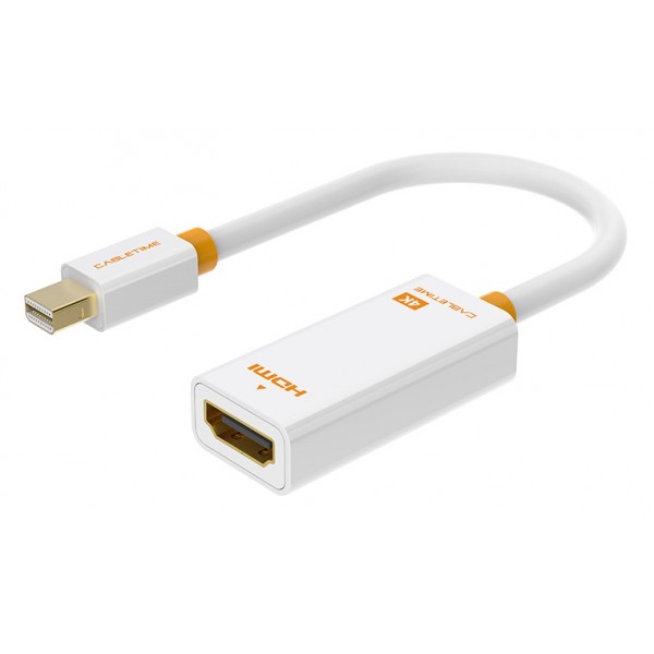 CABLETIME αντάπτορας Mini DisplayPort σε HDMI CT-02G4K, 4K/30Hz, λευκός