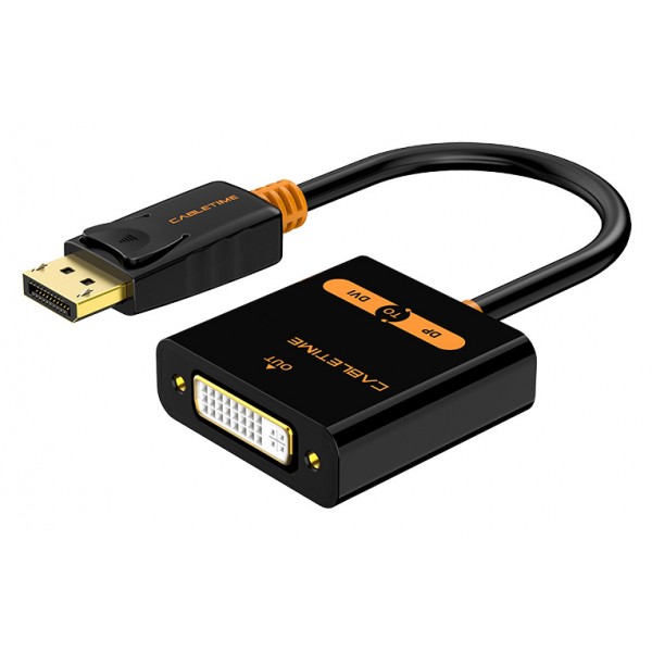 CABLETIME αντάπτορας DisplayPort σε DVI CT-02G, 1080p, μαύρος