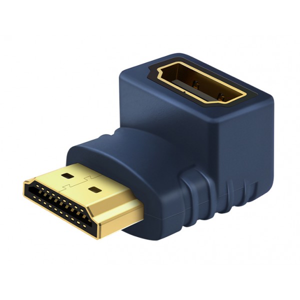 CABLETIME αντάπτορας HDMI HA11, γωνιακός, 4K/60Hz, μπλε