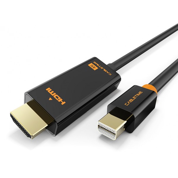 CABLETIME καλώδιο mini DisplayPort σε HDMI CT-AV588-03G4K, 4K/30Hz, 1.8m, μαύρο