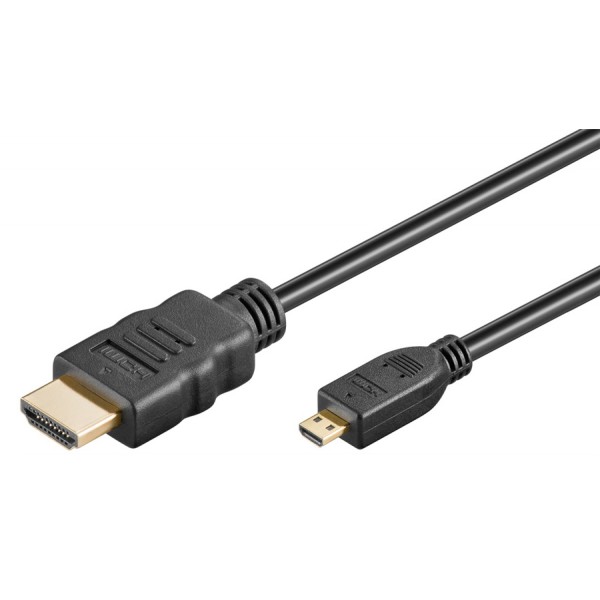 GOOBAY καλώδιο HDMI σε HDMI Micro 53787 με Ethernet, 4K/60Hz, 5m, μαύρο