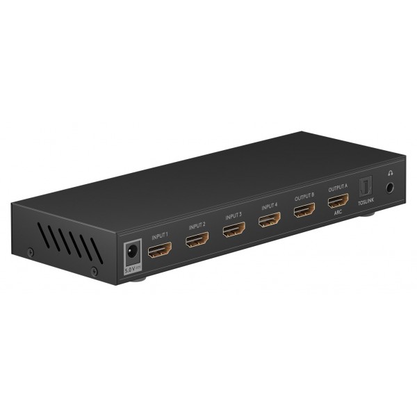 GOOBAY HDMI matrix switch 58478, τηλεχειριστήριο, 4 σε 2, 4K/30Hz, μαύρο