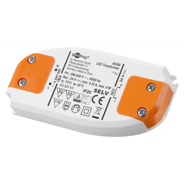 GOOBAY μετασχηματιστής LED 60368, 24V, 8W, IP20