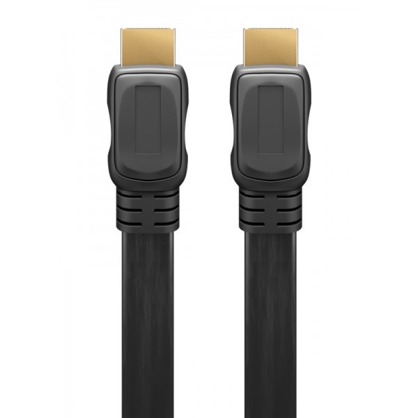 GOOBAY καλώδιο HDMI 2.0 61278, Ethernet flat 4K/60Hz 18 Gbps 1.5m, μαύρο