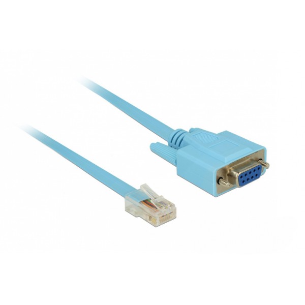 DELOCK Καλώδιο Serial RS-232 DB9 female σε RJ45 male, 1m, μπλε