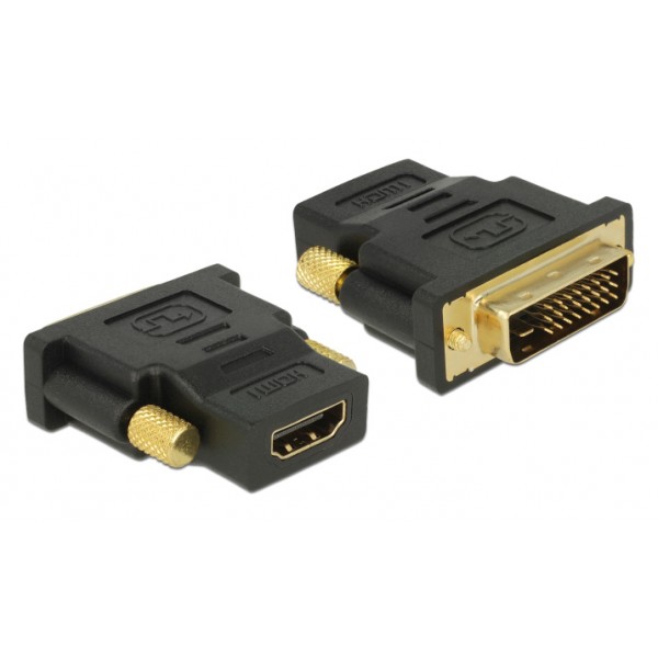 DELOCK αντάπτορας DVI 24+1 σε HDMI 65466, 4K, gold-plated, μαύρος