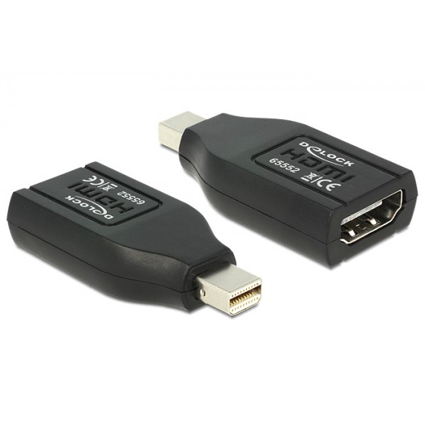 DELOCK αντάπτορας DisplayPort mini σε HDMI 65552, 1080p, μαύρος