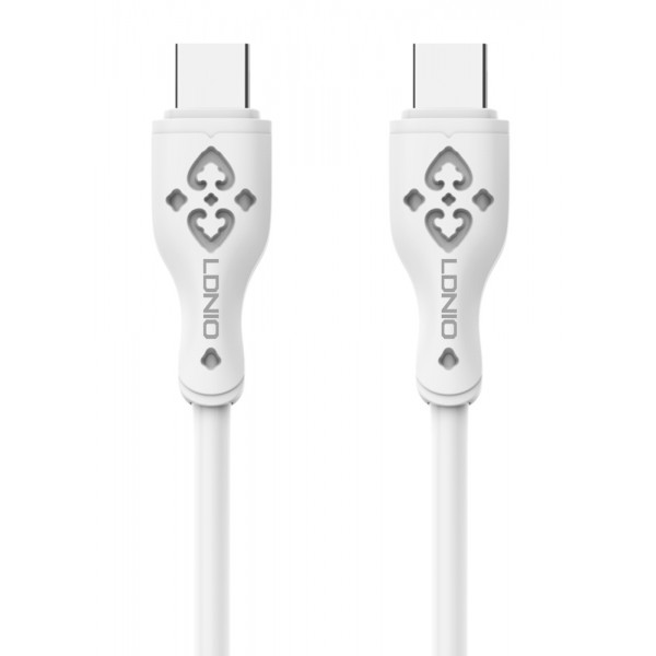 LDNIO καλώδιο USB-C σε USB-C LC812C, 65W PD, 2m, λευκό