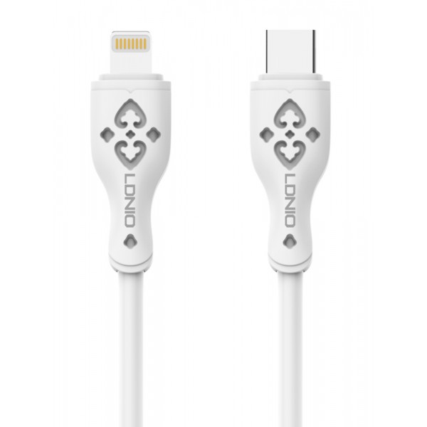 LDNIO καλώδιο Lightning σε USB-C LC812I, 30W PD, 2m, λευκό