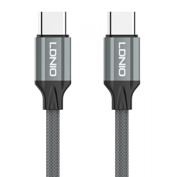 LDNIO καλώδιο USB-C σε USB-C LC442C, 65W PD, 2m, γκρι