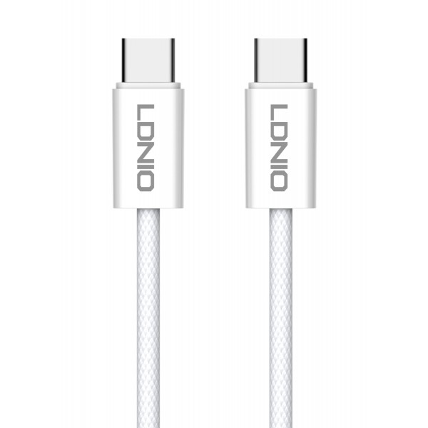 LDNIO καλώδιο USB-C LC901C, 65W PD, 480Mbps, 1m, λευκό