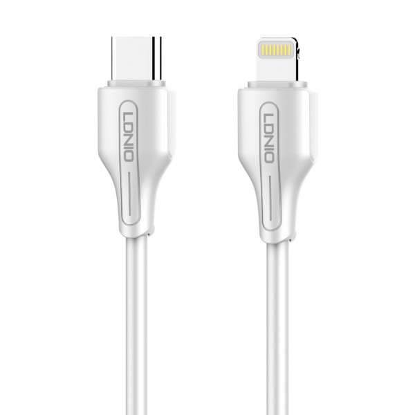 LDNIO καλώδιο Lightning σε USB-C LC121I, 30W PD, 1m, λευκό