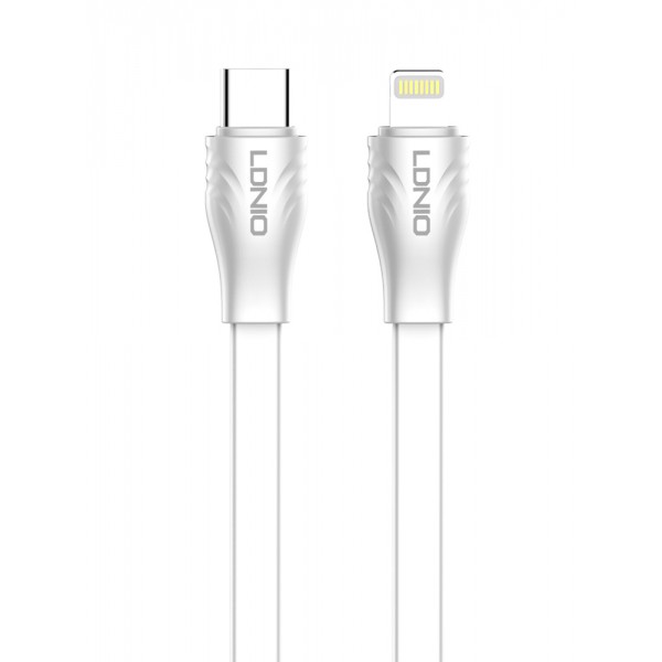 LDNIO καλώδιο Lightning σε USB-C LC132I, 30W PD, 2m, λευκό