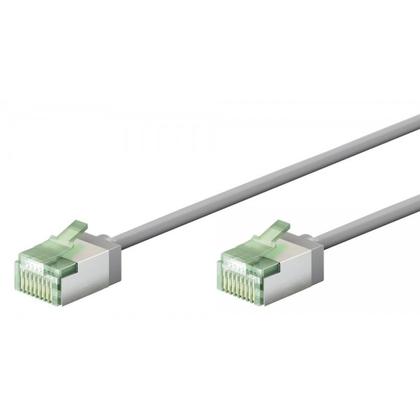 GOOBAY καλώδιο δικτύου 74344, CAT 8.1 U/FTP, slim, copper, 40Gbps, 0.25m, γκρι