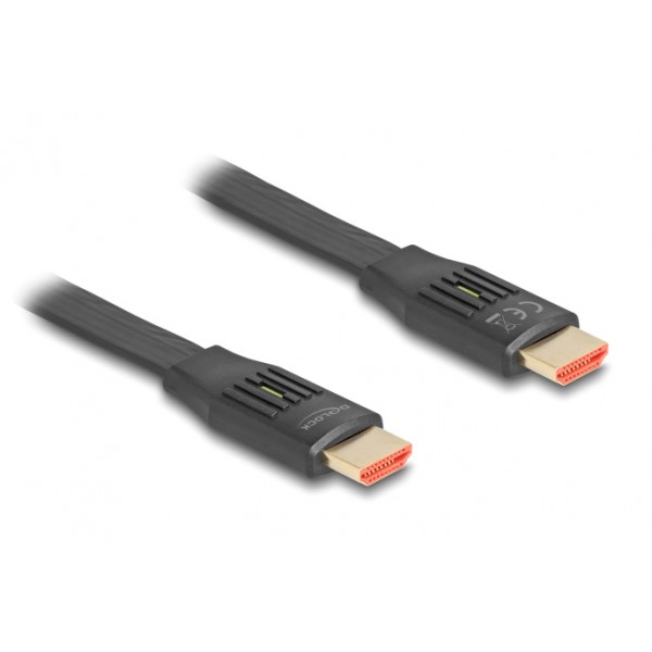 DELOCK καλώδιο HDMI 81002, flat, 8K/60Hz, 48 Gbps, eARC, HDR, 2m, μαύρο