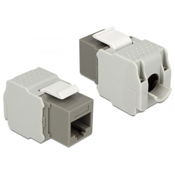 DELOCK Keystone module RJ45 86342, Cat 6 UTP, γκρι