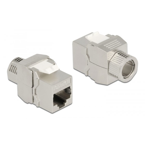 DELOCK keystone module RJ45 σε LSA 87032, Cat.6A, ασημί