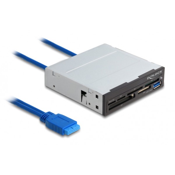 DELOCK USB 19-pin card reader 91759, CF/SD/micro SD/xD/MS/M2/USB, 5Gbps