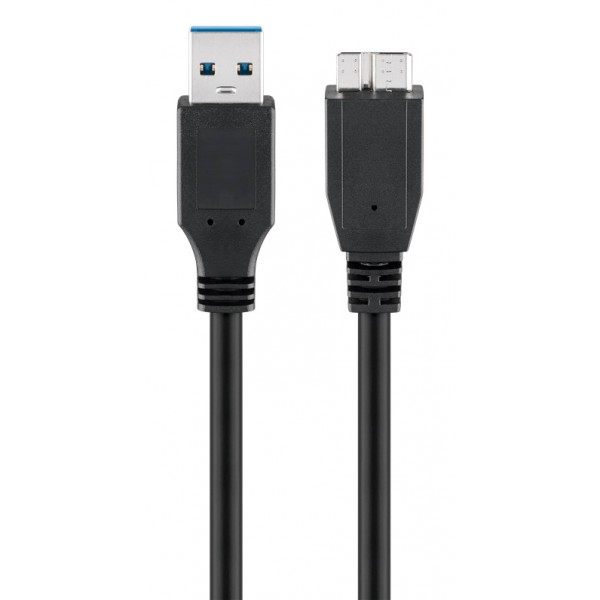 GOOBAY καλώδιο USB 3.0 σε micro Τype B 95027, 5 Gbps, 3m, μαύρο