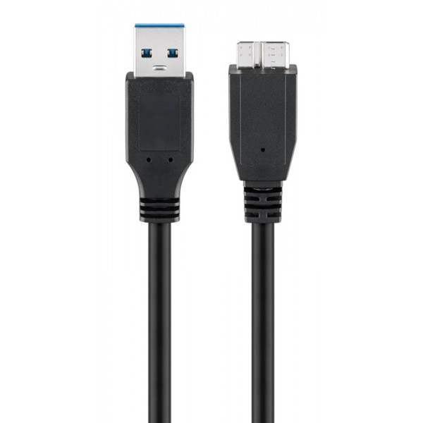 GOOBAY καλώδιο USB 3.0 σε micro Τype B 95734, 5 Gbit/s, 0.5m, μαύρο