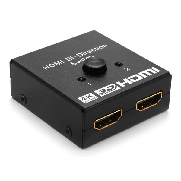 POWERTECH HDMI switch CAB-H112, 2 σε 1, 4K, bidirectional, μαύρο