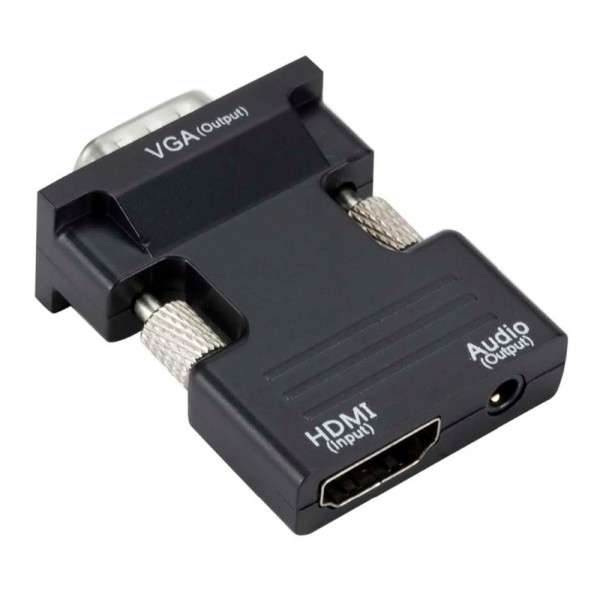 POWERTECH αντάπτορας HDMI σε VGA CAB-H120 με 3.5mm, μαύρος