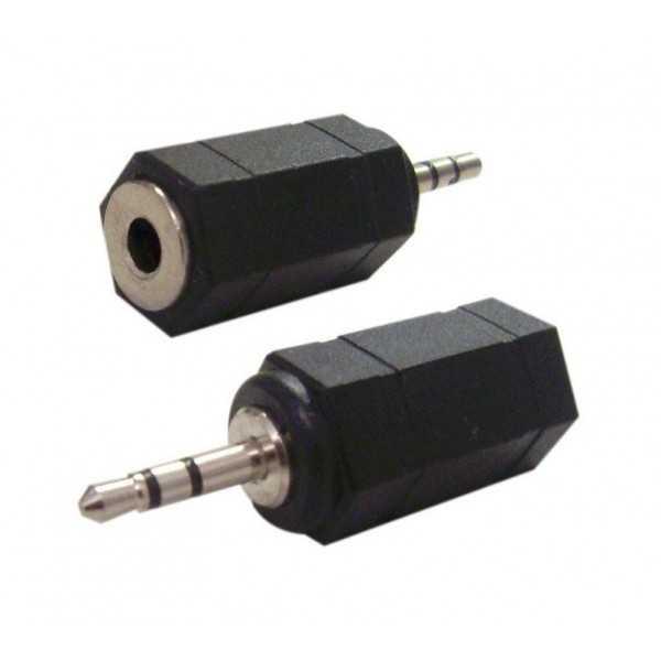 POWERTECH αντάπτορας 2.5mm σε 3.5mm CAB-J014, μαύρος, 5τμχ