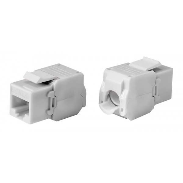 POWERTECH keystone module RJ45 female CAB-N150, Cat.6Α UTP 180°, λευκό