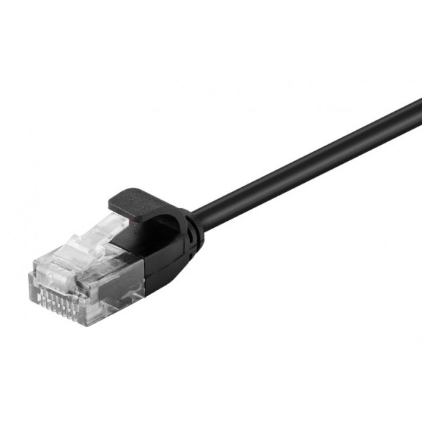 POWERTECH καλώδιο δικτύου CAB-N301 Cat 6 U/UTP, slim copper, 25cm, μαύρο