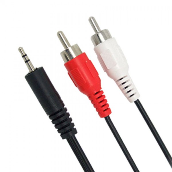 POWERTECH καλώδιο 3.5mm σε 2x RCA CAB-R009, 5m, μαύρο