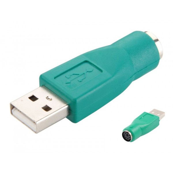 POWERTECH αντάπτορας USB 2.0 αρσενικό σε PS2 θηλυκό CAB-U020, πράσινος