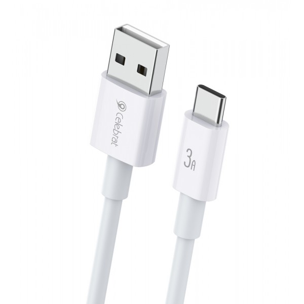 CELEBRAT καλώδιο USB-C σε USB CB-24C, 15W, 1.2m, λευκό