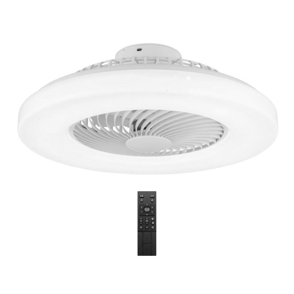 POWERTECH smart ανεμιστήρας οροφής HLL-0172 με LED φως, 25W, Φ55x20cm, λευκός