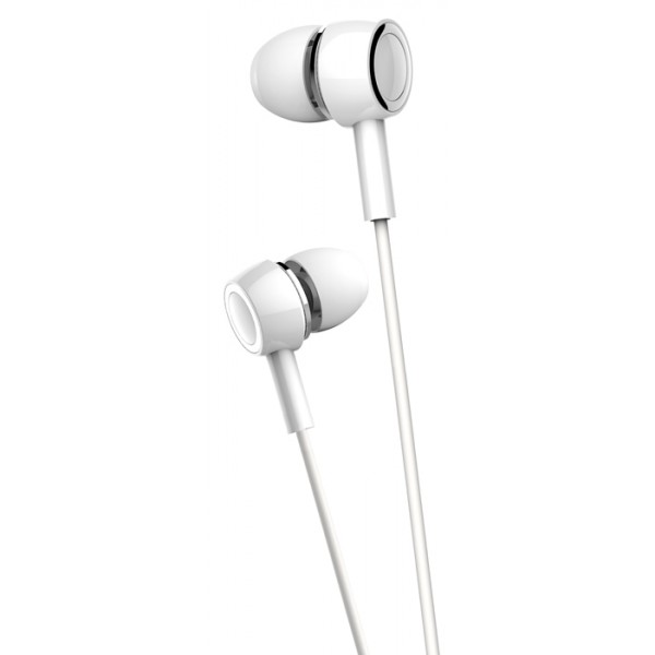 USAMS earphones με μικρόφωνο EP-12, 3.5mm σύνδεση, Φ10mm, 1.2m, λευκά