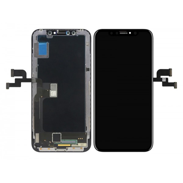 TW INCELL LCD ILCD-015 για iPhone Χ, camera-sensor ring, earmesh, μαύρη