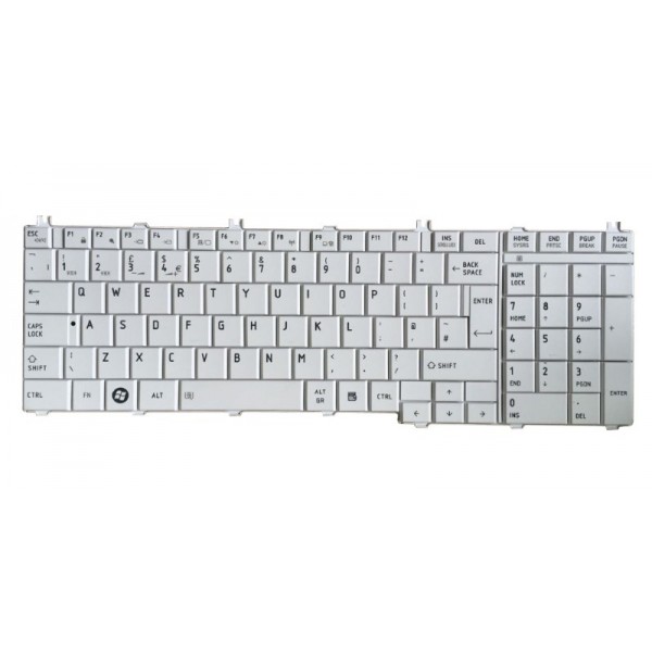 Πληκτρολόγιο για Toshiba Satellite Pro C650/C660/L650/L670, US, λευκό