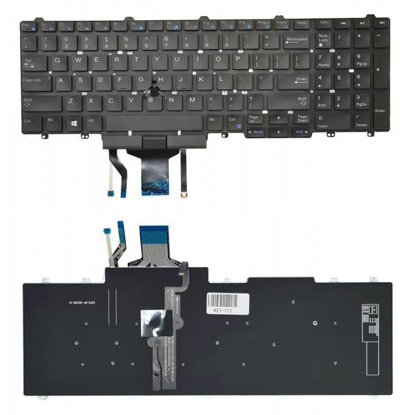 Πληκτρολόγιο για Dell Latitude 5580/E5550 KEY-112 με trackpoint, μαύρο