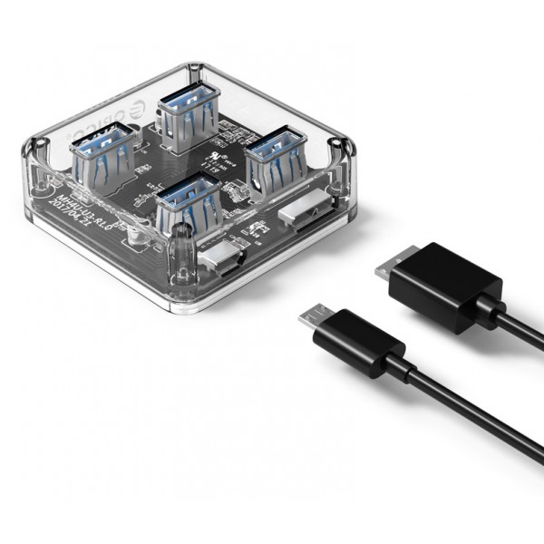 ORICO USB hub MH4U-U3, 4x θυρών, 5Gbps, διάφανο