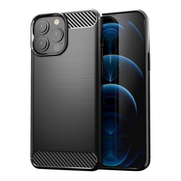 POWERTECH Θήκη Carbon MOB-1656 για iPhone 13 Pro Max, μαύρη