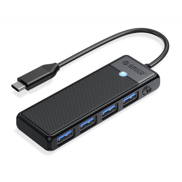 ORICO USB hub PAPW4A-C3, 4x θυρών, 5Gbps, USB-C σύνδεση, μαύρο