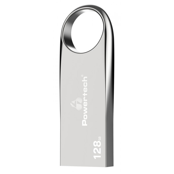 POWERTECH USB Flash Drive PT-1121, 128GB, USB 2.0, ασημί